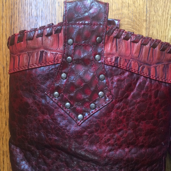 ⭐️ SALE ⭐️ NEW Red leather heeled boots - Picture 2 of 8